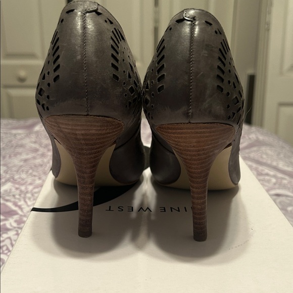 Nine West Gray Perforated Heels - Picture 2 of 11